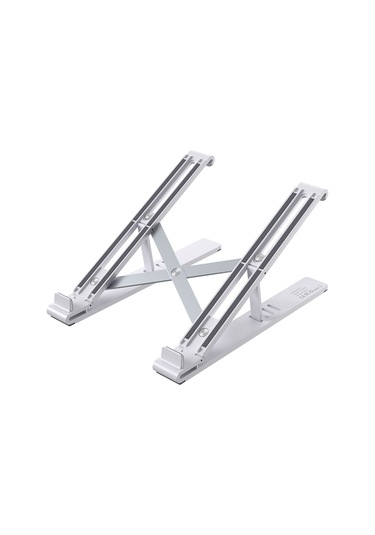 Kangvka Alüminyum Ergonomik Dizüstü Bilgisayar Tutucu, 4 Seviye Yükseklik Ayarı, 8-17.3 İnç Uyumlu, Soğutma Özelliği, Taşınabilir Klip Gümüş