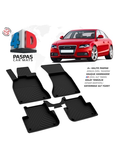 Audi A4 Ferrous 4d Havuzlu Kauçuk Paspas 2008 2016