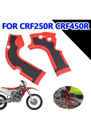 Dinosaurs Honda Crf250r Crf450r Arazi Motosikleti Çerçeve Koruyucu Plastik Koruyucu Kapak İçin Siyah Ve Kırmızı Gosterildigi Gibi