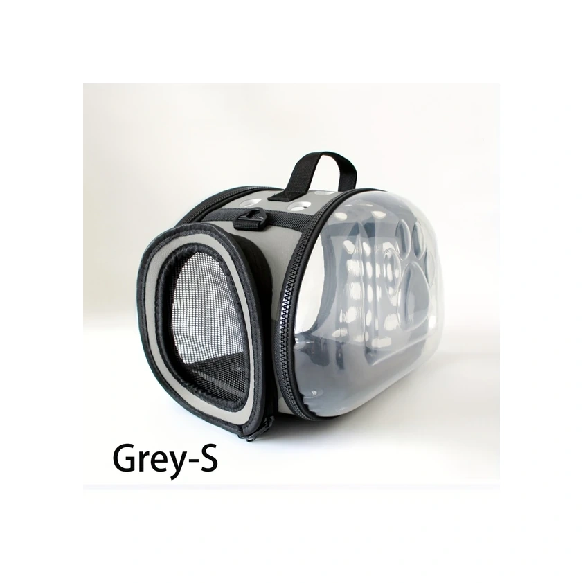 Fochsia Ayak İzi Tasarımı Kedi Sırt Çantası Katlanır Gri Küçük Taşıma Çantası