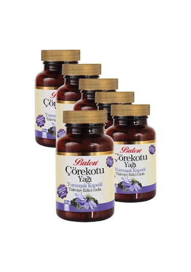 Balen Çörekotu Yağı Kapsülü Çörek Otu 80 Kapsül x 1380 MG 6 Kutu