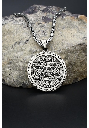 Hz. Süleyman Mührü 925 Ayar Gümüş Kolye Kral Zincir 2mm 902425 Gümüş