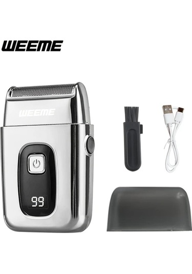 Fochsia Weeme Erkekler İçin Elektrikli Tıraş Makinesi Wm 306 Gümüş Renk Usb Şarj Lcd Ekran Hediye