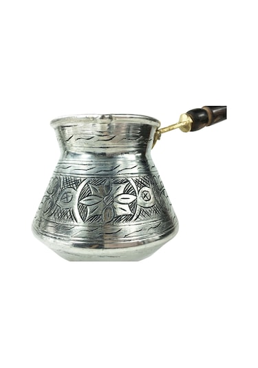 Shark Anatolia Külhan Bakır Cezve 580 ML Gümüş