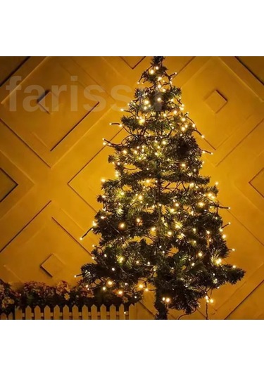 5 Metre 120 Ledli 8 Modlu Fişli Peri Led Işıklandırma - Gün Işığı Sarı Dekoratif Şerit Led Gün Işığı