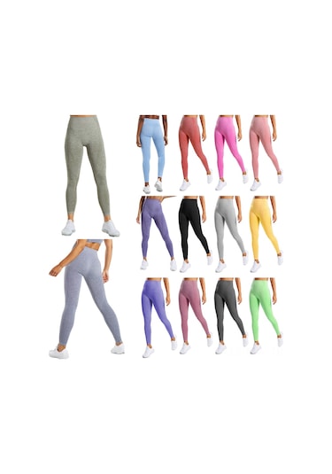 Moveevo Kadınlar İçin Yüksek Geniş Bel Gergin Kumaş Yoga Spor Leggings - Saçma Siyah Dar Kesim Ev/gym Antrenman Mor