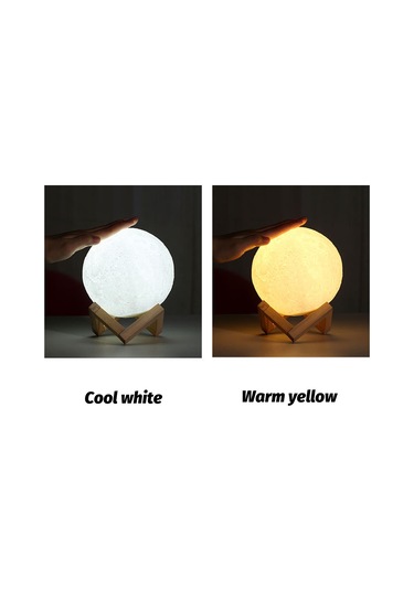 Wezone 12cm Pvc+abs 3d Yıldız Işık, Sarı/beyaz/ıslak Beyaz Işık, Dokunmatik Kontrol, 8 Saat Kullanim Süresi, Şarj Edilebilir Ay Işığı Çok Renkli