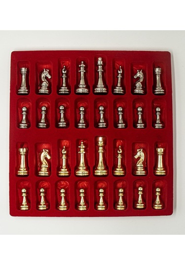 Altın Renk Metal Satranç Seti st