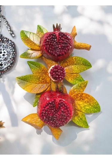 Dekoratif Canlı Renk Nar Figürlü Duvar Süsü Zarif Ev Ve Bahçe Dekorasyonu İçin Şık Aksesuar