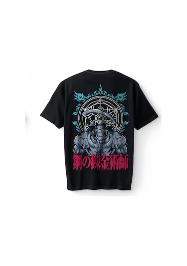 Bumeta Fullmetal Alchemy Oversize Unisex Tişört T-shirt Siyah