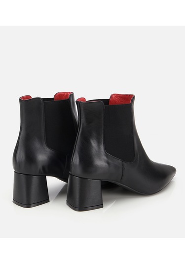 Hotiç Kadın Deri Siyah Yumuşak Dokulu Lastik Detaylı Topuklu Bot 01boh315510a100 01boh315510a100 Siyah