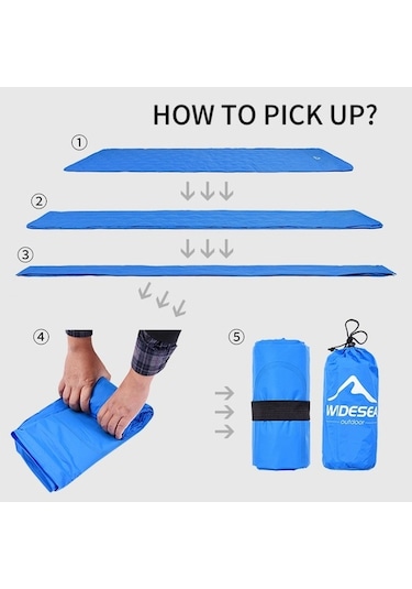 Wondernest Yürüyüş Yatak Yastık Wscm-001 Widesea Uyku Ultralight Şişme Mat Kamp Hava Açık Lacivert - Taşınabilir Konforlu Seyahat Yatağı Altın