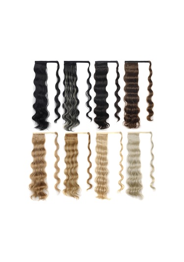 Cbtx Mst08 Yapışkanlı Bağlamalı Peruklar At Kuyruğu Kabarık Uzun Kıvırcık Peruklar Yüksek At Kuyruğu 8