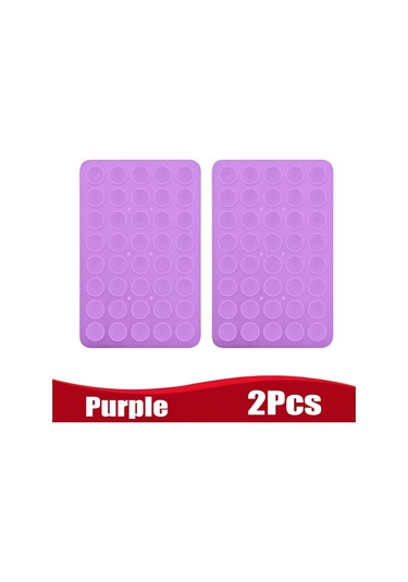 Goldenqian Çift Taraflı Silikon Vantuz Cep Telefonu Fikstürü İçin Vantuz Yapışkanlı Silikon Kauçuk Enayi Ped Sabit Ped Purple-2pc Purple-2pc