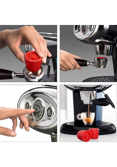 Şeffaf Ve Kırmızı Doldurulabilir Kapsül Kahve Fincanları Uyumlu Illy Makineleri Dolum Kahve Filtresi