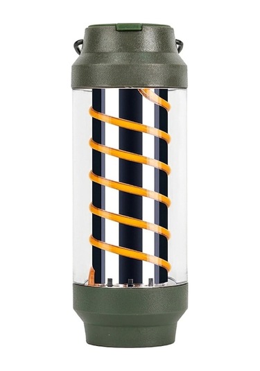 Şarj Edilebilir Açık Kamp Spiral Işık Su Geçirmez Çadır Fener Asılı Lamba 001 Açık Gri