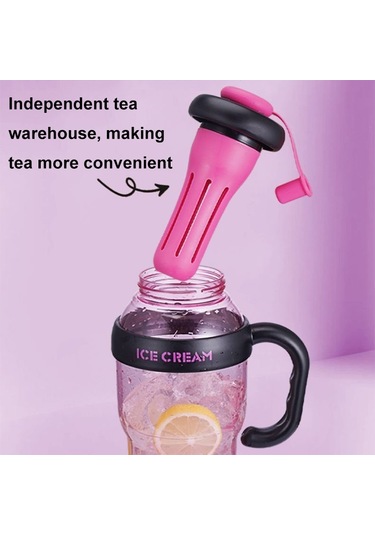 Cbtx 1200 Ml Büyük Kapasiteli Şanslı Göbek Fincan El Taşınabilir Saman Bardak Çay Drenajlı Lale Kahve