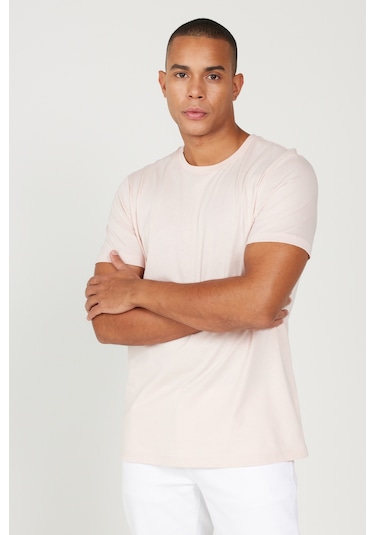 Ac&Co / Altınyıldız Classics Slim Fit Bisiklet Yaka Kısa Kol Pamuklu Erkek Tişört Gülkurusu Ac&Co / Altınyıldız Classics Slim Fit Bisiklet Yaka Kısa Kol Pamuklu Erkek Tişört Gülkurusu