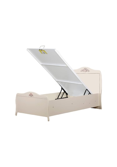 Meltem Kids Prestij Krem Genç Odası Tek Kişilik Amortisörlü Karyola 100x200 Cm