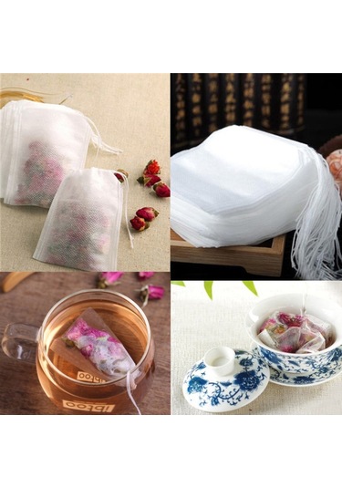 100 Adet Çay Poşetleri Mühürlü Filtre Kağıdı