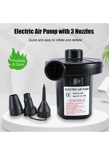 Ximistore9 12v Dc Elektrikli Hava Pompa, 3 Uçlu, Hızlı Şişirme/boşaltma, Taşınabilir, Araç Ve Dış Mekan Kullanıma Uygun, Abs Malzeme, Pl-8103
