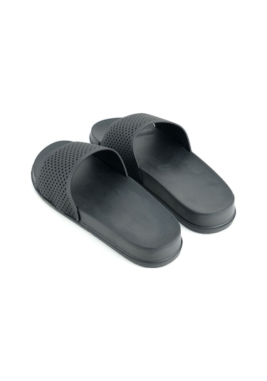 Gezer Kadın Yazlık Eva Islak Zemine Uygun Ev Bahçe Banyo Havuz Terlik Siyah