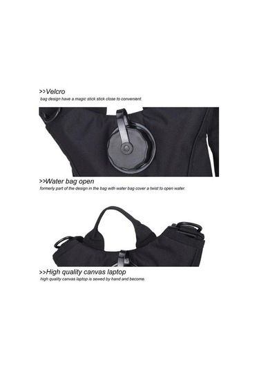 3l Su Hidrasyon Sırt Çantası Bisiklet Paketi Spor Sırt Çantası Koşu Yürüyüş Tırmanma Seyahat Sırt Çantası Su Çantası Kılıfı Mesane Sırt Çantası Su Torbaları Fıbo24 Siyah