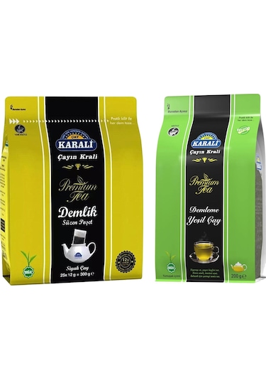Karali Premium Demlik Poşet Çay 300 G + Demleme Yeşil Çay 200 G