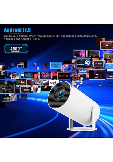 Pvzz Hy300 Pro Projektör 720p Taşınabilir Projektör, Android Os