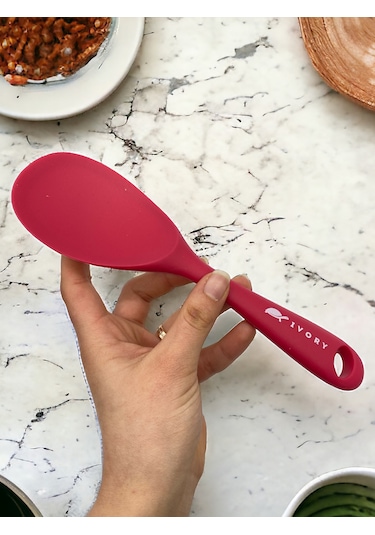 Sert Uçlu Isıya Dayanıklı Silikon Kaşık 28/22 Cm Fuşya