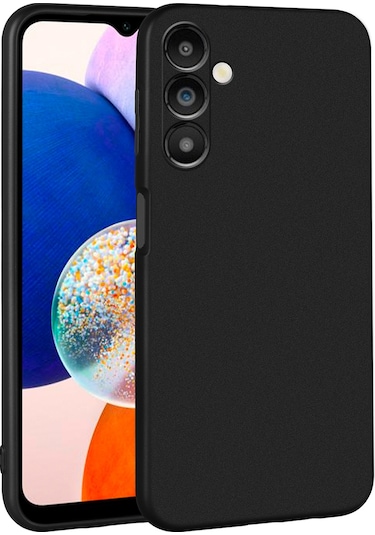 Noktaks - Samsung Galaxy A14 Uyumlu - Kılıf Mat Soft Premier Silikon Kapak - Siyah