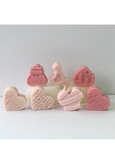 Gildedwill Aşk Kalp Çikolata Silikon Kalıp Şeker Bisküvi Kalıbı Aşk Buz Tepsisi Pişirme Aracı Hediye Aşk Fondan Kek Mum Kalıbı