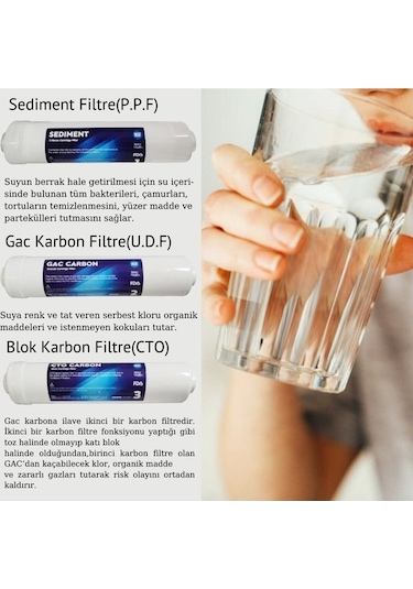 13 Aşamalı 12Lt Mavi Kapalı Şeffaf Kasa Pompasız Su Arıtma Cihazı