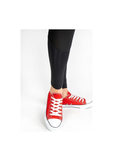 Unisex Keten Spor Ayakkabı Kırmızı