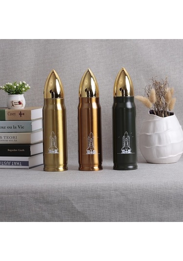 Ulzyvf Paslanmaz Çelik 500ml Termos Matara - Altın Sıcak Soğuk Koruma, Seyahat Ve Spor İçin Altın