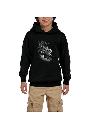 Burzum Ishi Krimpatul Siyah Çocuk Kapşonlu Sweatshirt Siyah