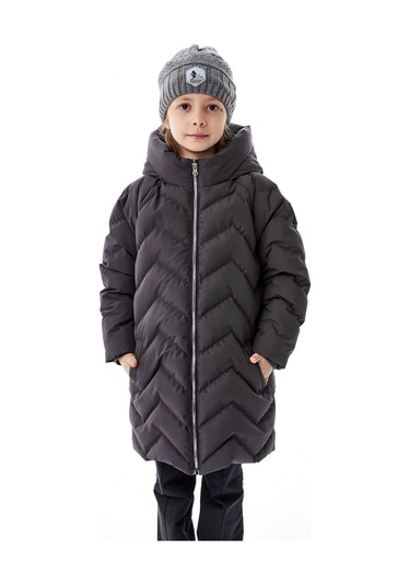 Benitto Kids Kız Çocuk Kapüşonlu Kışlık Şişme Mont 51353 Gri