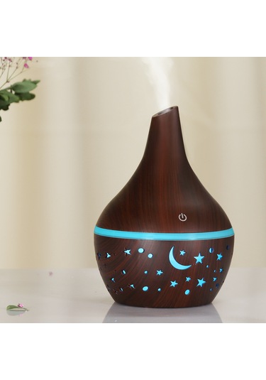 Samdoo 300ml Aromaterapi Dağıtıcı, Küçük Gece Lambası Ve Derin Ahşap Desenli, 15-30 M² Kullanıma Uygun, 2w, 35db Sessiz Çalışma