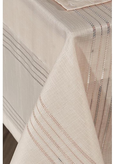 Corvver 26 Parça Dertsiz Masa Örtüsü Takımı Bej Bej