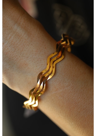 Yenigün Kuyumculuk Yatırımlık Üçlü Zikzak Ajda Altın Bilezik