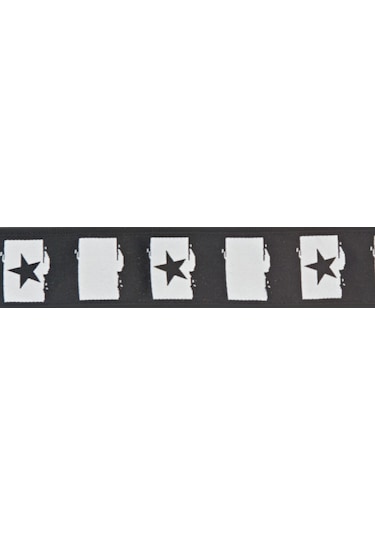 Gitar Askısı Dokuma Yıldız/siyah Beyaz Rock Star