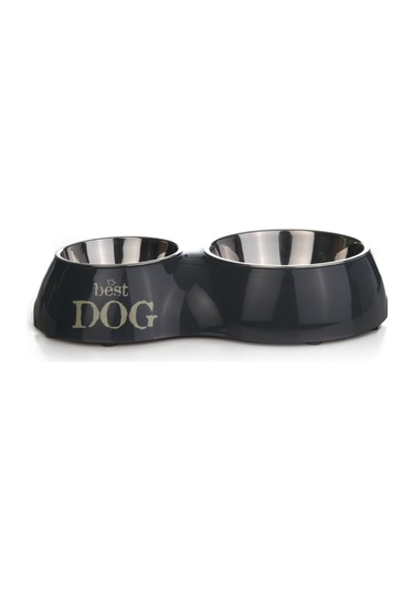 Beeztees Köpek İkili Mama Ve Su Kabı, Paslanmaz Çelik, 37x22cm, 350ml Ve 700ml