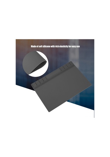 Lemestar Telefon Bilgisayar Tamir Platformu Isil Yalıtımlı Silikon Mat - 350x250mm Büyük Alanlı, Depolama Izgaralı, 500 C Isı Dayanıklı