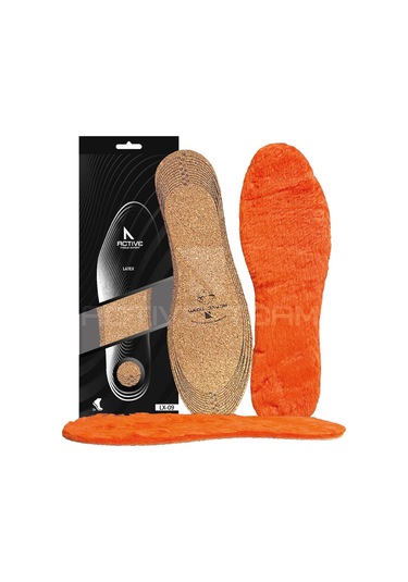 Lx09 - Vegan Doğal Mantar Turuncu Peluş Doğal Isı, Soğuk Havalara Özel, Sıcak Tutan Iç Tabanlık