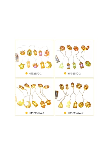 Yaozixa Ramazan Bayramı 1.6m 10 Led Sabit Aydınlatma Demir Çalışma Kalesi Şekilli Dekoratif Işık Zinciri Pil Dahil Değil Ilık Beyaz