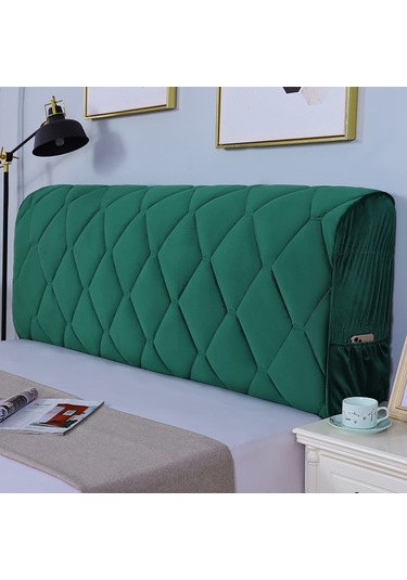 Sones Yatak Başucu Her Şey Dahil Çarpışma Önleyici Kapitone Kalın Kumaş Koruyucu Kılıf, Boyut: 60x150cm Hollanda Kadife Yeşili