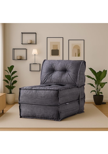 Yataklı Koltuk Mocca Keten Tek Kişilik Gri