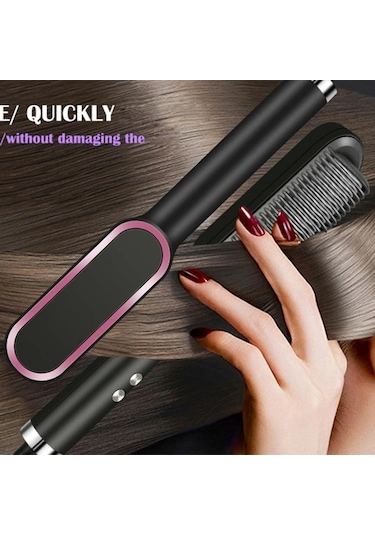 Venturemart Saç Düzleştirici Fırçası, Taraklı Saç Düzleştirme Demiri, Hızlı Isıtma Ve 5 Sıcaklık Ayarı