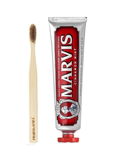 Pharma Acqua Bambu Diş Fırçası + Marvis Cinnamon Mint 85 ml