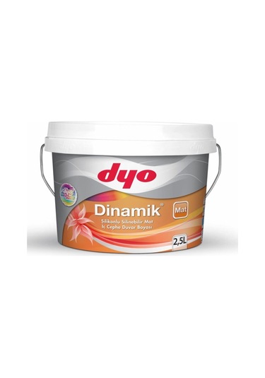 Dyo Dinamik Silikonlu Silinebilir Mat 2.5 Lt Iç Cephe Boyası Beyaz 2,5 Lt